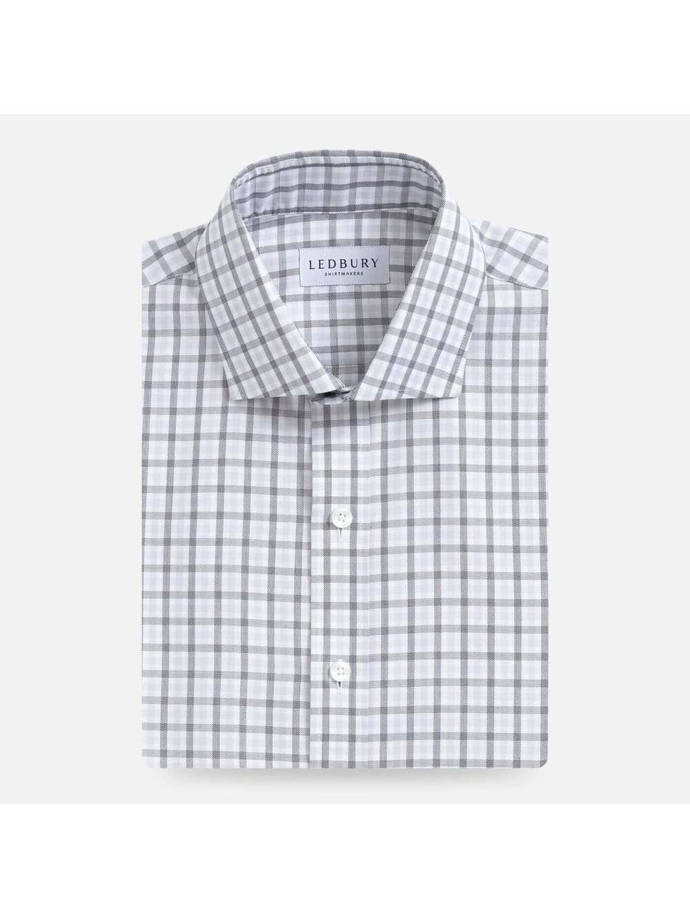 Ledbury Grey Huxley Tattersall Dress Shirt, 100% Cotton, Size 16.5